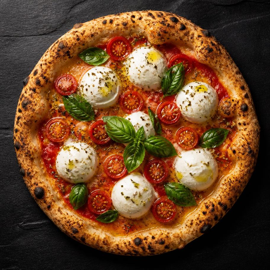 Pizza Bufala avec mozzarella di bufala et basilic frais