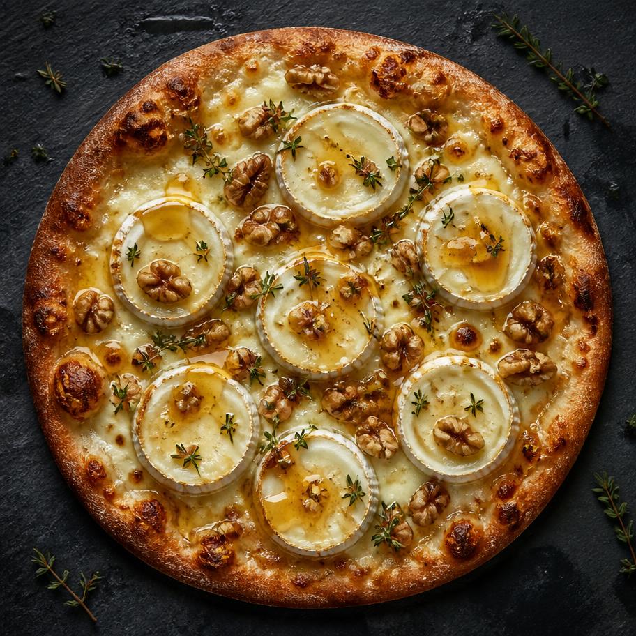 Pizza Pizza La Chèvre Miel — Crème fraîche, Fromage, Jambon