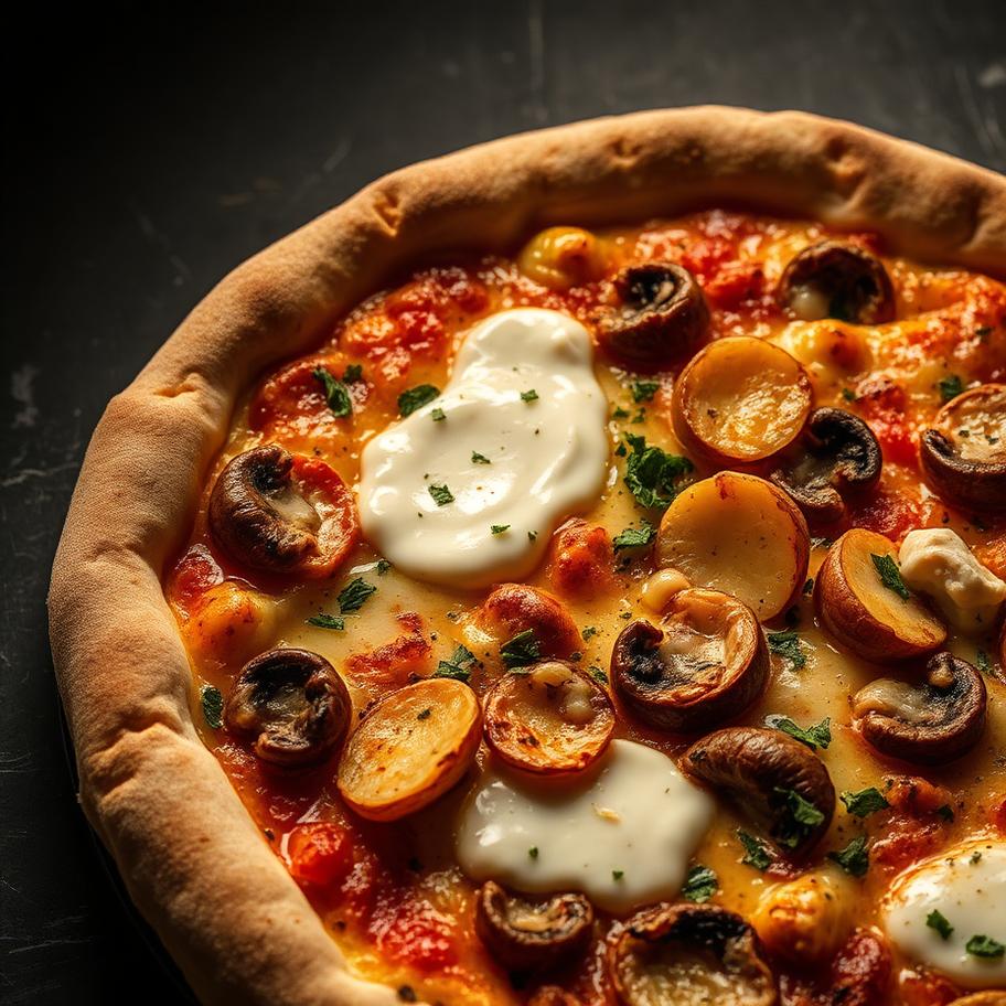 Pizza Pizza la Chicken — Crème fraîche, Mozzarella, Poulet