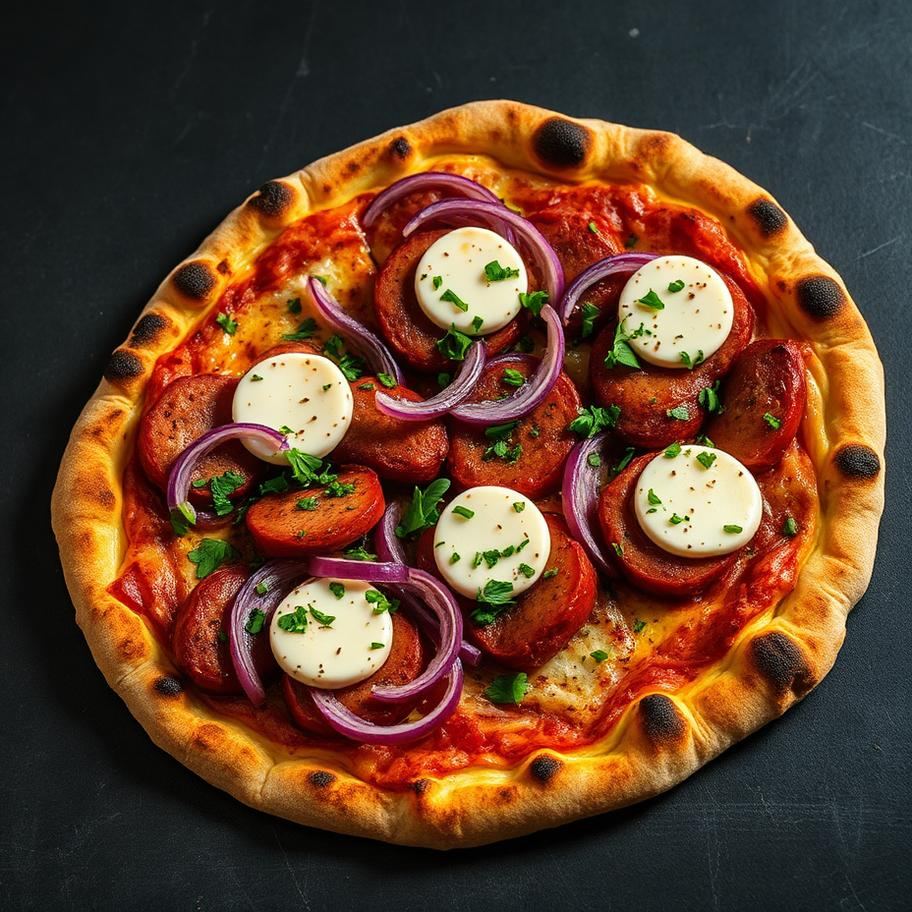 Pizza Pizza Spécial Chef — Merguez, Oignons, Persillade